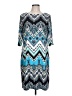 Studio One Print Teal Casual Dress Size L - photo 1