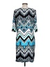 Studio One Print Teal Casual Dress Size L - photo 2