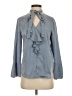 Lily 100% Polyester Blue Long Sleeve Blouse Size XS - photo 1