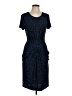 BCBGMAXAZRIA Polka Dots Animal Print Blue Casual Dress Size L - photo 1