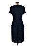 BCBGMAXAZRIA Polka Dots Animal Print Blue Casual Dress Size L - photo 2