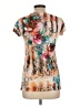 Cache 100% Polyester Tan Short Sleeve Top Size L - photo 2
