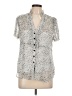 AGB 100% Polyester Gray Short Sleeve Blouse Size XL - photo 1