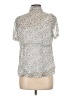 AGB 100% Polyester Gray Short Sleeve Blouse Size XL - photo 2