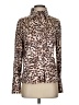 St. John Animal Print Brown Long Sleeve Silk Top Size 4 - photo 1