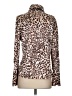 St. John Animal Print Brown Long Sleeve Silk Top Size 4 - photo 2