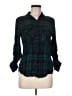 Timing Plaid Green Teal Long Sleeve Blouse Size M - photo 1
