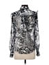 Sen 100% Polyester Animal Print Silver Black Long Sleeve Blouse Size XS (0) - photo 2