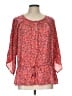 Kenar 100% Polyester Red 3/4 Sleeve Blouse Size L - photo 1