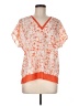 DKNY 100% Polyester Orange Short Sleeve Blouse Size M - photo 1