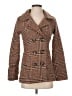 Me Jane 100% Polyester Plaid Brown Coat Size S - photo 1