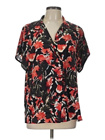 Lafayette 148 New York Short Sleeve Silk Top (view 1)