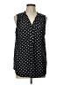 Fervour 100% Polyester Polka Dots Black Sleeveless Blouse Size L - photo 1