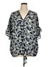 Max Studio 100% Polyester Blue 3/4 Sleeve Blouse Size 1X - photo 1