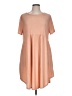 Adora Solid Orange Casual Dress Size L - photo 1