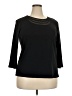 Rafaella Solid Black 3/4 Sleeve T-Shirt Size 2X - photo 1