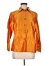 Anu 100% Silk Orange Long Sleeve Silk Top Size M - photo 1