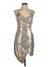 AaKaa Metallic Silver Cocktail Dress Size L - photo 1