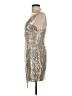 AaKaa Metallic Silver Cocktail Dress Size L - photo 5