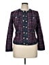White House Black Market 100% Polyester Tweed Blue Jacket Size 14 - photo 1
