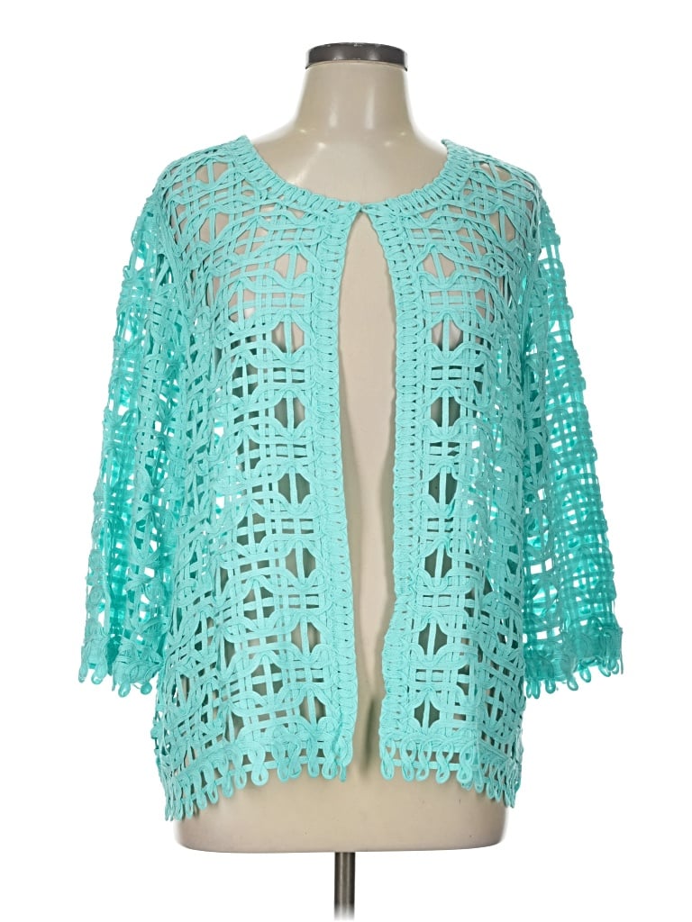 Pre-owned Easywear By Chico's Kimono In Teal