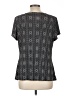Notations Black Silver Short Sleeve Blouse Size L - photo 2