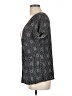 Notations Black Silver Short Sleeve Blouse Size L - photo 5