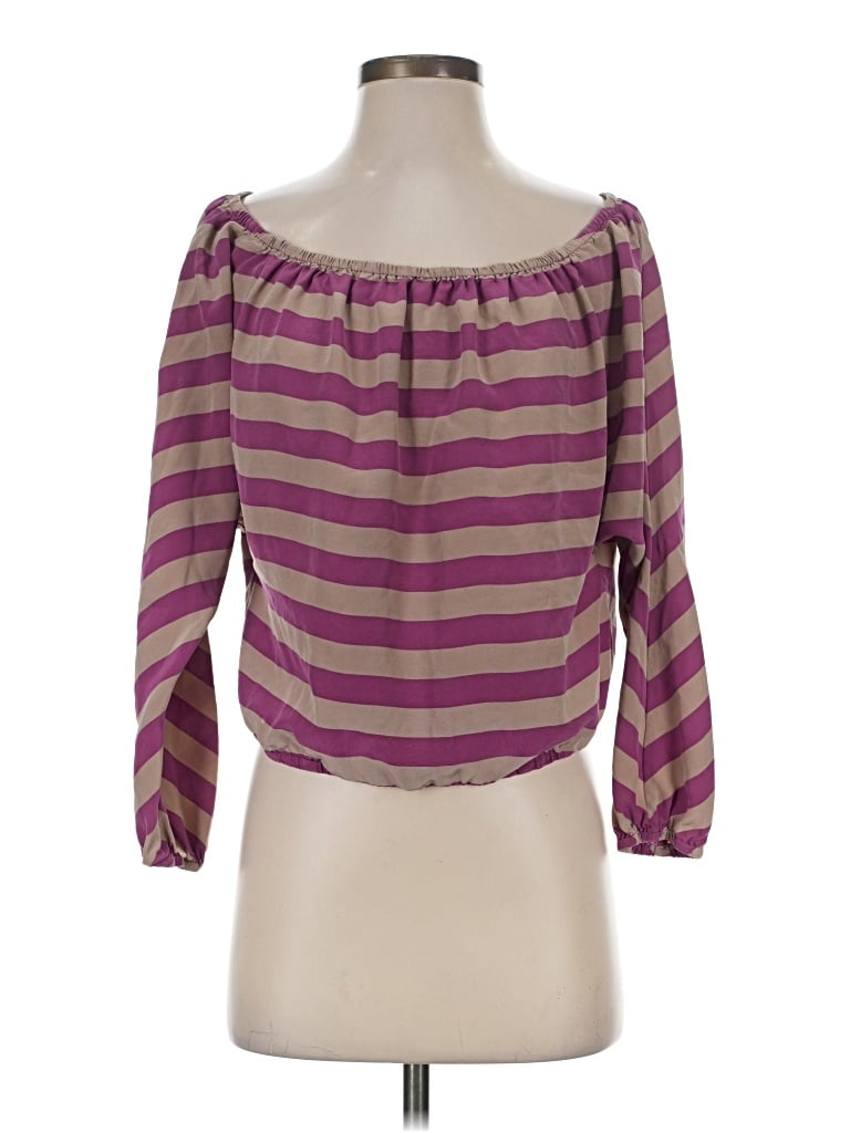 Pre-owned Bcbgmaxazria 3/4 Sleeve Blouse In Purple