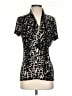 DKNY Animal Print Black Short Sleeve Blouse Size S - photo 1