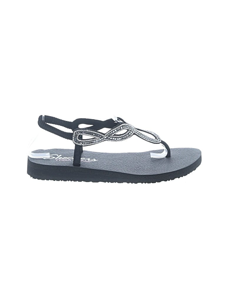 Pre-owned Skechers Sandals In Gray