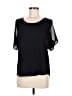 BCX Black Short Sleeve Blouse Size M - photo 1