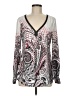 White House Black Market Paisley Silver Long Sleeve Blouse Size 6 - photo 1