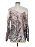 White House Black Market Paisley Silver Long Sleeve Blouse Size 6 - photo 2