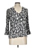 Monday Fun 100% Rayon Silver 3/4 Sleeve Blouse Size L - photo 1