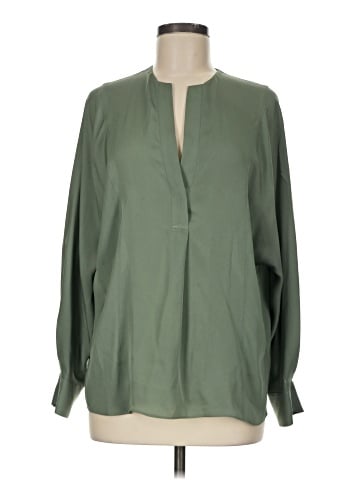 Vince. Long Sleeve Silk Top (view 1)