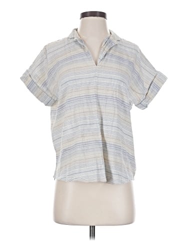 Madewell Crinkle Hayden Popover Top in Stripe (view 1)