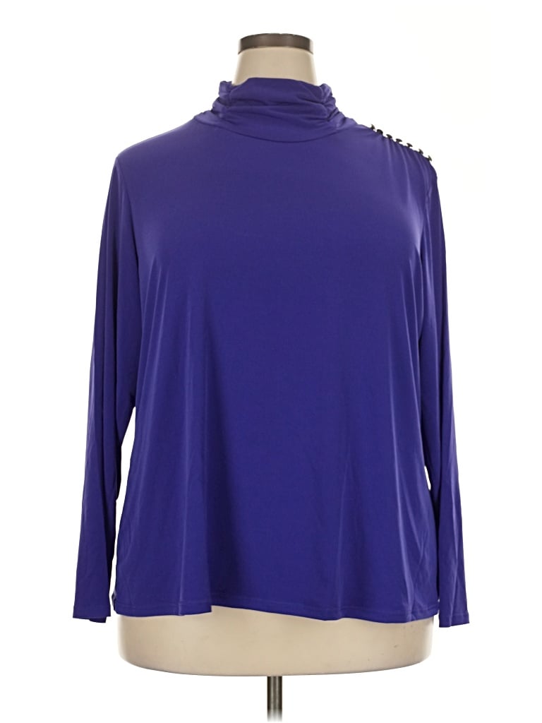 Pre-owned Susan Graver Long Sleeve Blouse In Purple