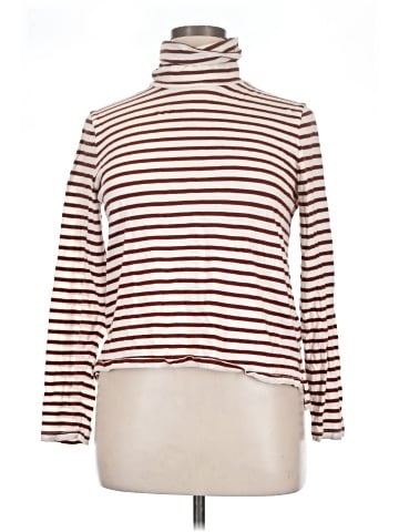 Madewell Whisper Cotton Turtleneck in Baker Stripe (view 1)