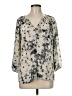 Paraphrase 100% Polyester Gray 3/4 Sleeve Blouse Size M - photo 1