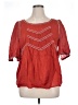Sundance 100% Cotton Red Short Sleeve Blouse Size XL - photo 1