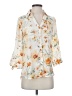 BCX 100% Polyester Floral Ivory 3/4 Sleeve Blouse Size S - photo 1