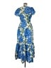 CeCe 100% Cotton Tropical Floral Blue Casual Dress Size M - photo 2
