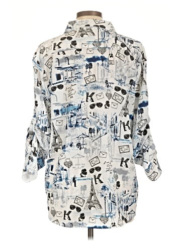 Karl Lagerfeld Paris 3/4 Sleeve Button-Down Shirt (view 2)