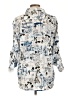 Karl Lagerfeld Paris Print Silver 3/4 Sleeve Button-Down Shirt Size L (estimated) - photo 2