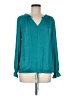 Left Coast by Dolan 100% Polyester Teal Long Sleeve Blouse Size 8 - photo 1