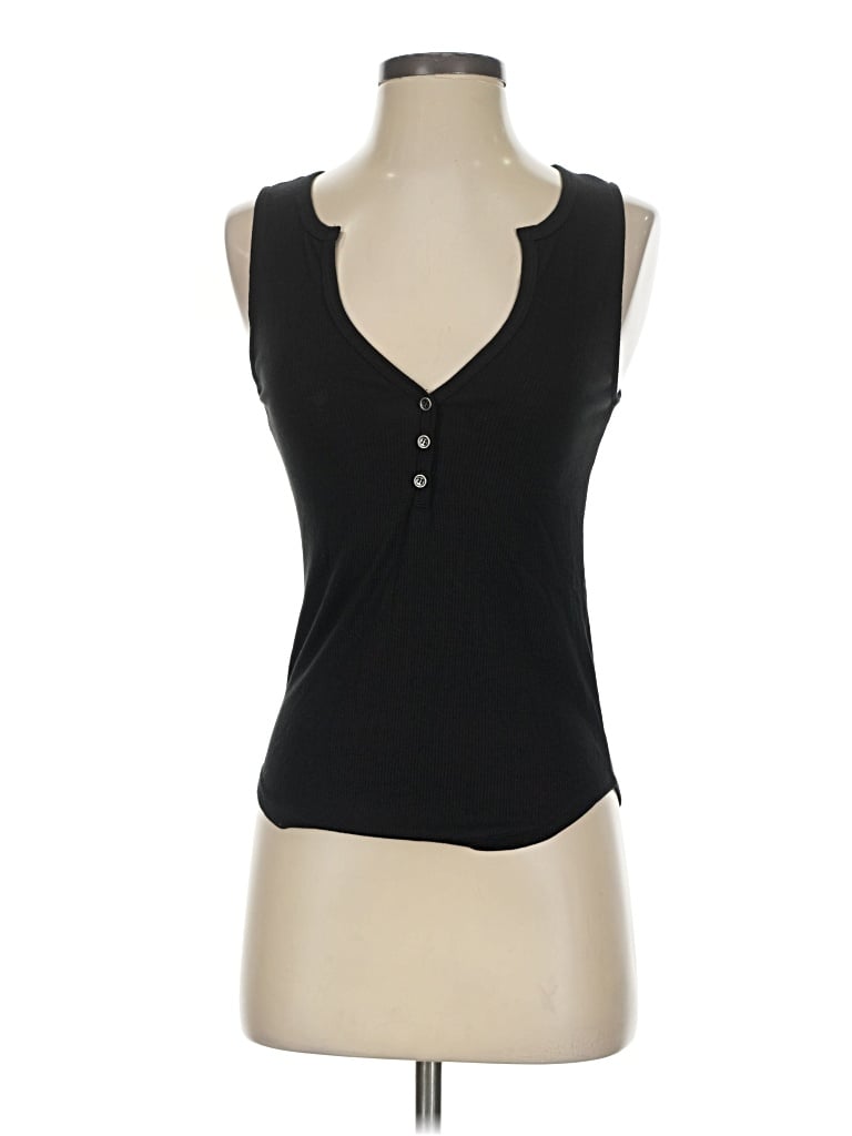 Pre-owned Project Social T Tank Top Black Plunge Neckline Tops