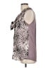 Classiques Entier 100% Silk Gray Sleeveless Silk Top Size L - photo 5