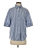Shein Stripes Blue Short Sleeve Button-Down Shirt Size 2 - photo 1