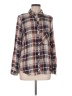 Timing 100% Rayon Plaid Ivory Long Sleeve Button-Down Shirt Size M - photo 1
