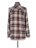 Timing 100% Rayon Plaid Ivory Long Sleeve Button-Down Shirt Size M - photo 2